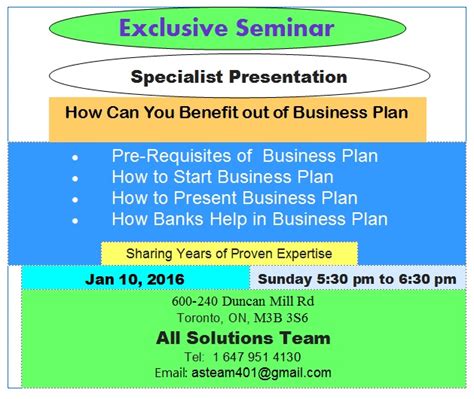 Seminar Business Plan